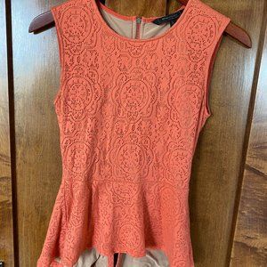 PEPLUM BCBG Maxazria Sleeveless Pointelle Top